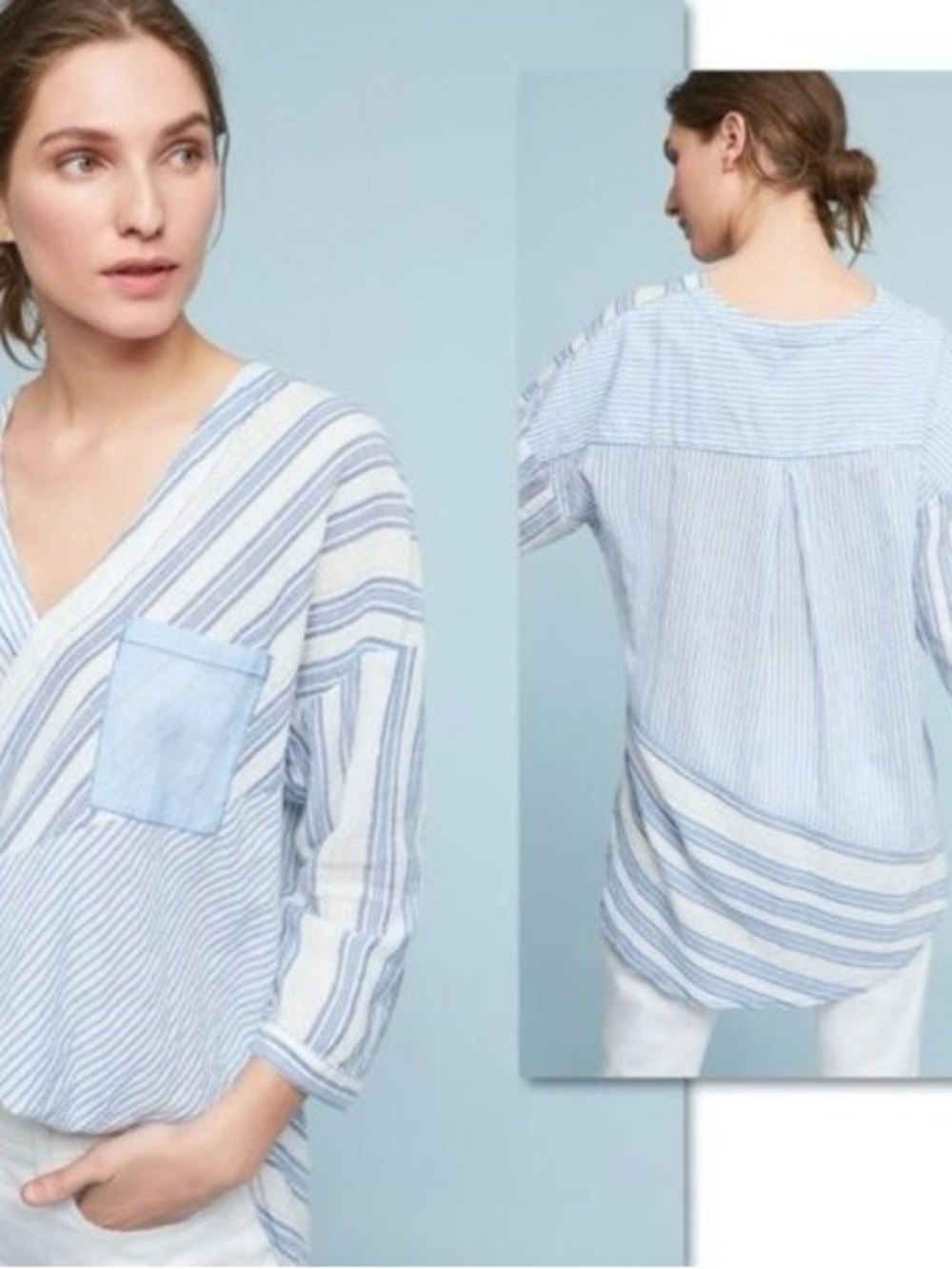 Anthropologie Holding Horses Mimi Pieced Striped Tunic Top XS